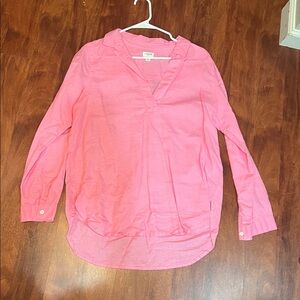 size medium j.crew v neck pink blouse
